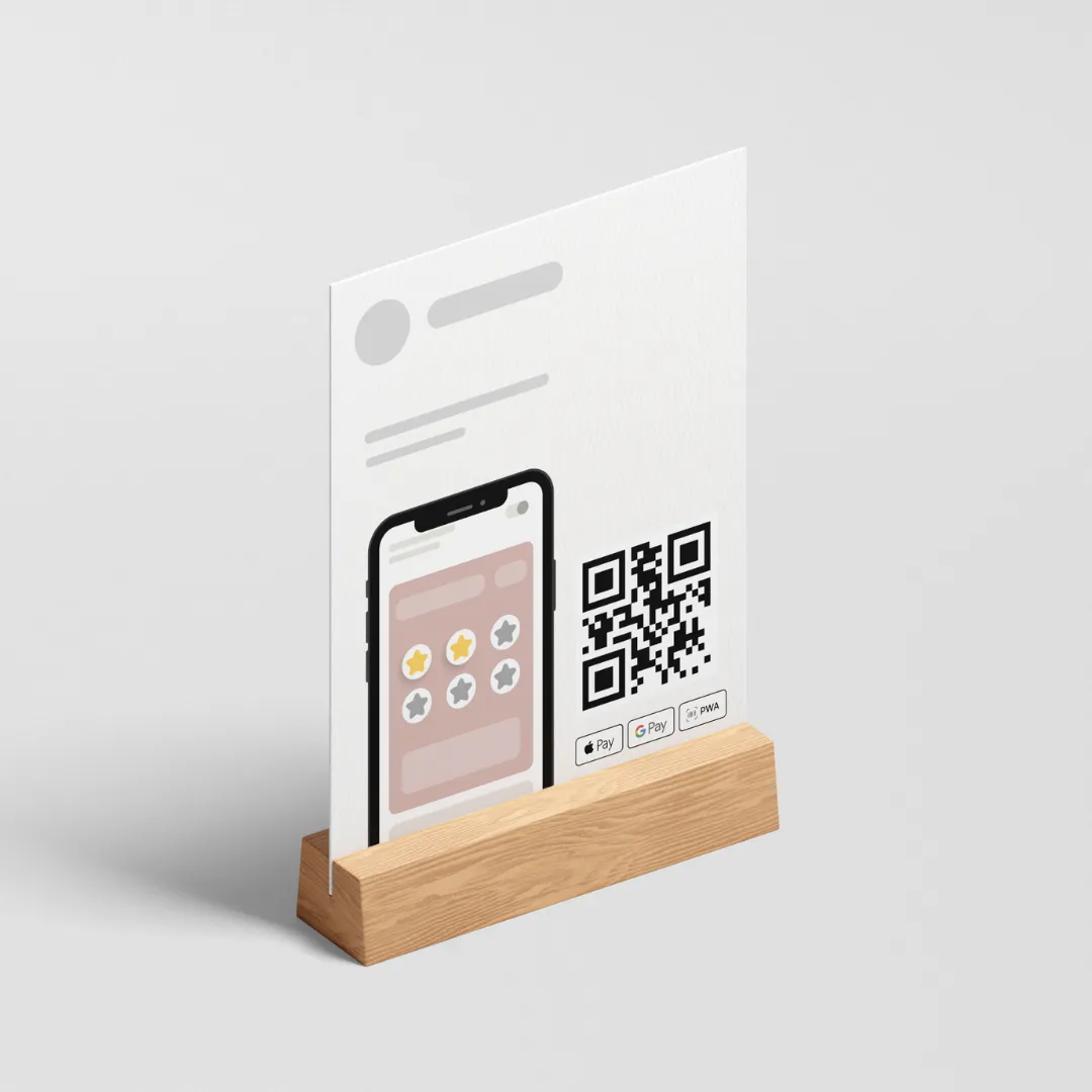 Loyalty card QR code at the counter